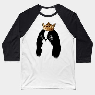 Japanese Chin Dog King Queen Wearing Crown Baseball T-Shirt
